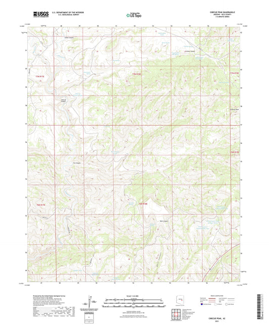 Cibecue Peak Arizona US Topo Map Image