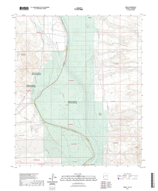 Cibola Arizona US Topo Map Image