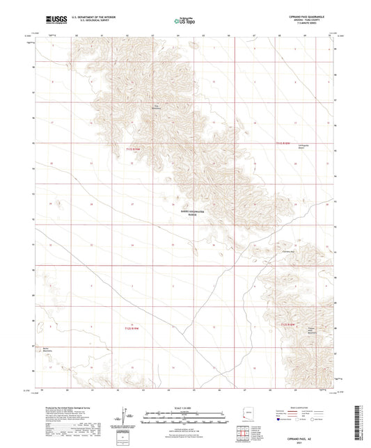 Cipriano Pass Arizona US Topo Map Image