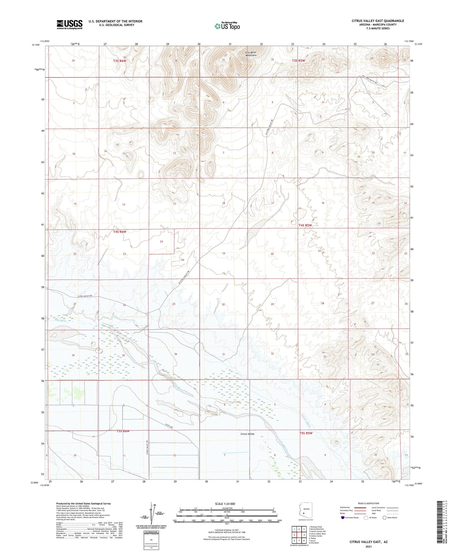 Citrus Valley East Arizona US Topo Map Image