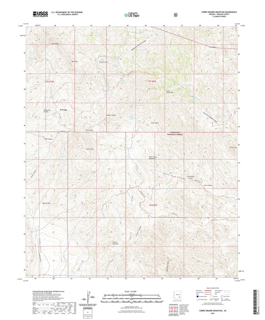 Cobre Grande Mountain Arizona US Topo Map Image