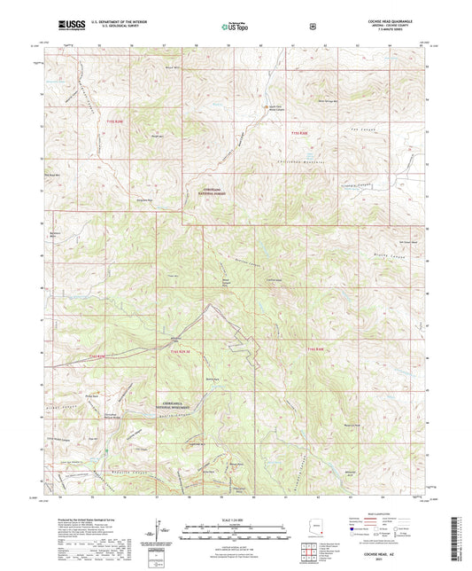 Cochise Head Arizona US Topo Map Image