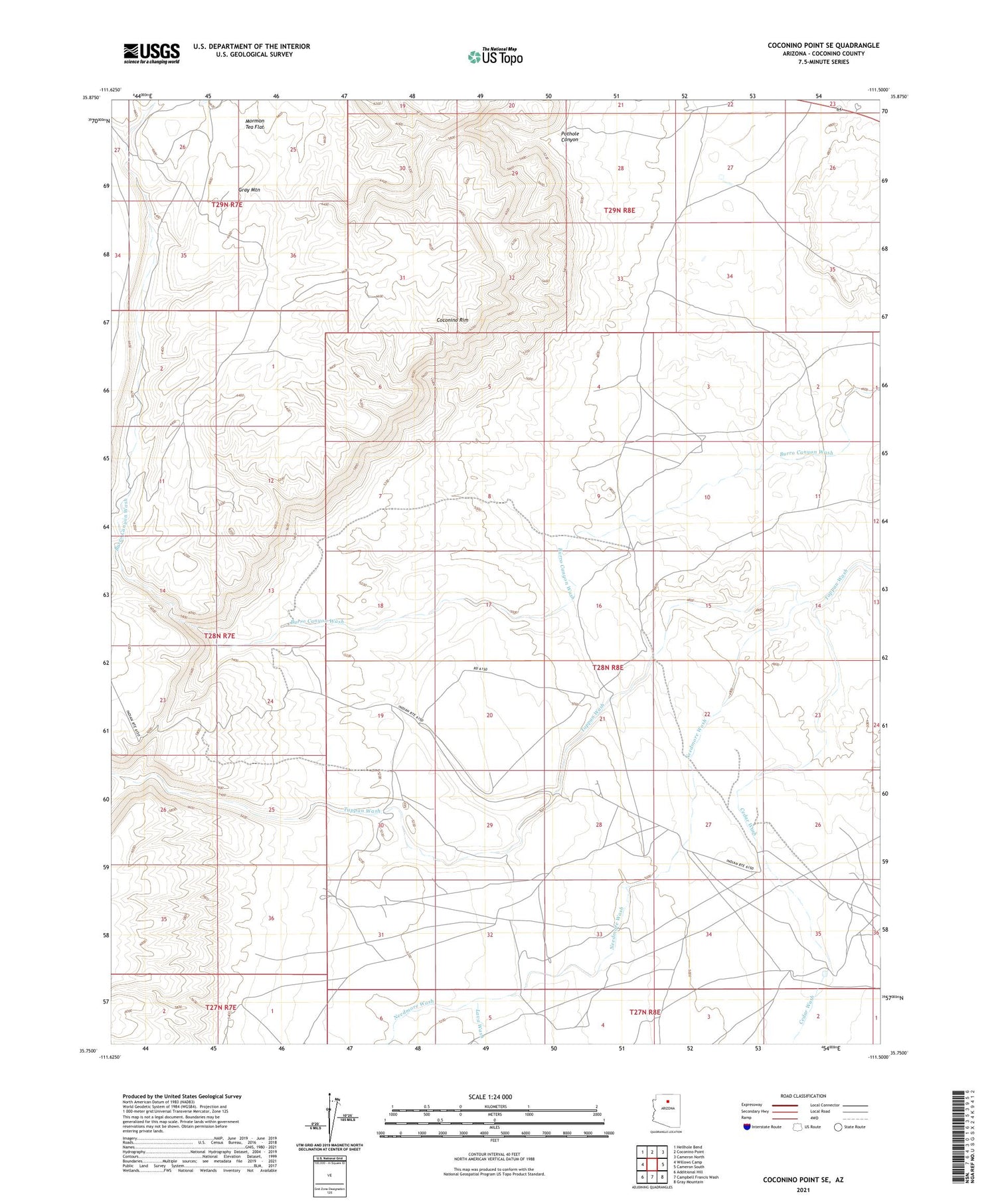 Coconino Point SE Arizona US Topo Map Image