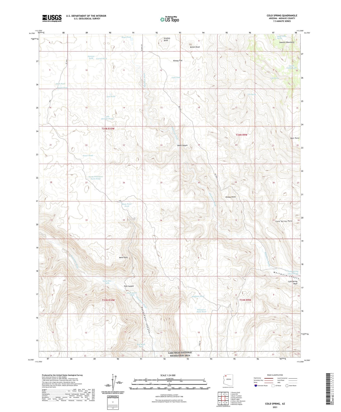 Cold Spring Arizona US Topo Map Image