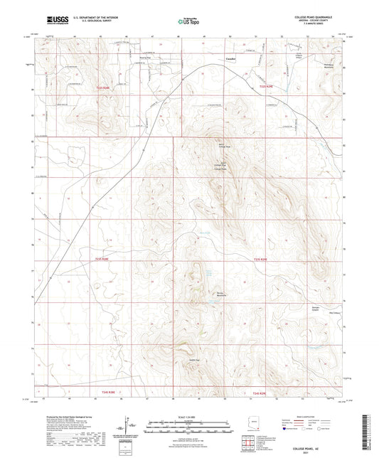 College Peaks Arizona US Topo Map Image