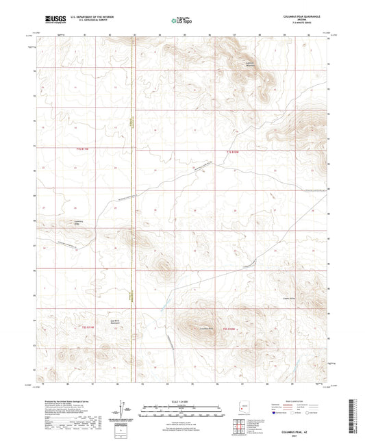 Columbus Peak Arizona US Topo Map Image