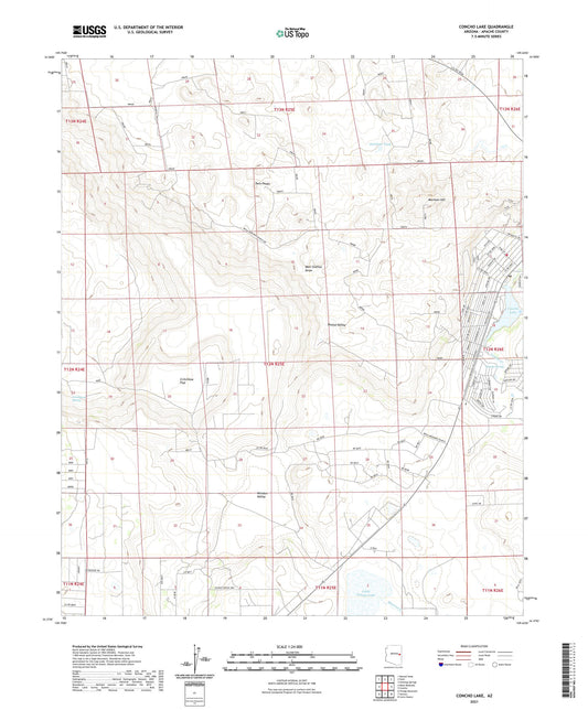 Concho Lake Arizona US Topo Map Image