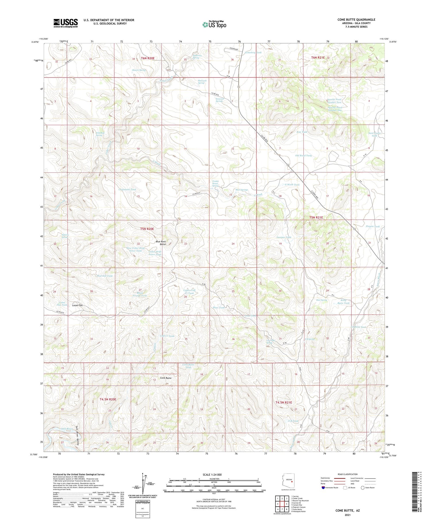 Cone Butte Arizona US Topo Map Image