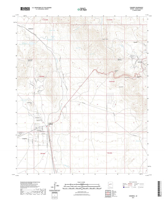 Congress Arizona US Topo Map Image