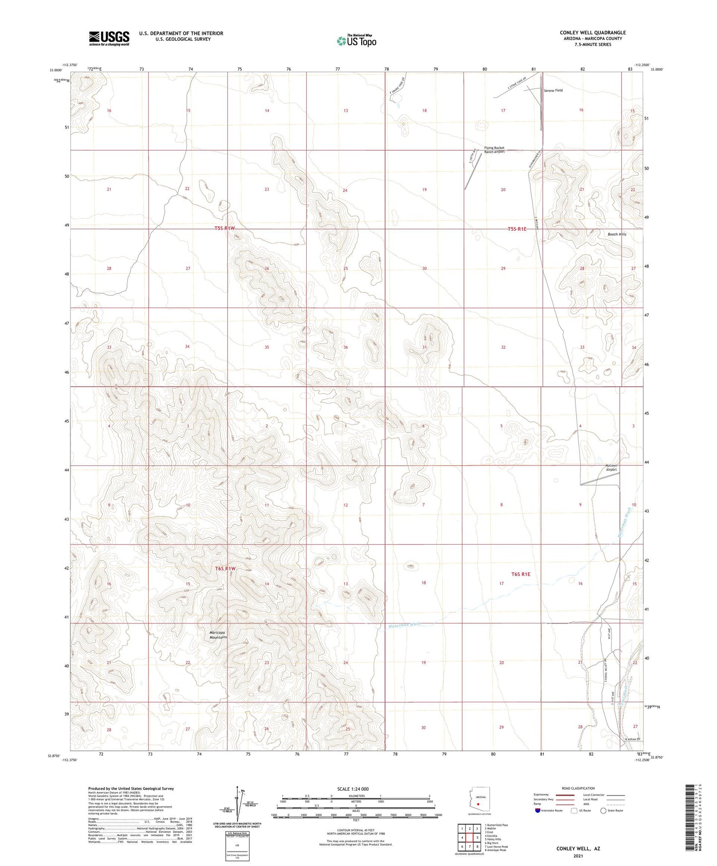 Conley Well Arizona US Topo Map Image