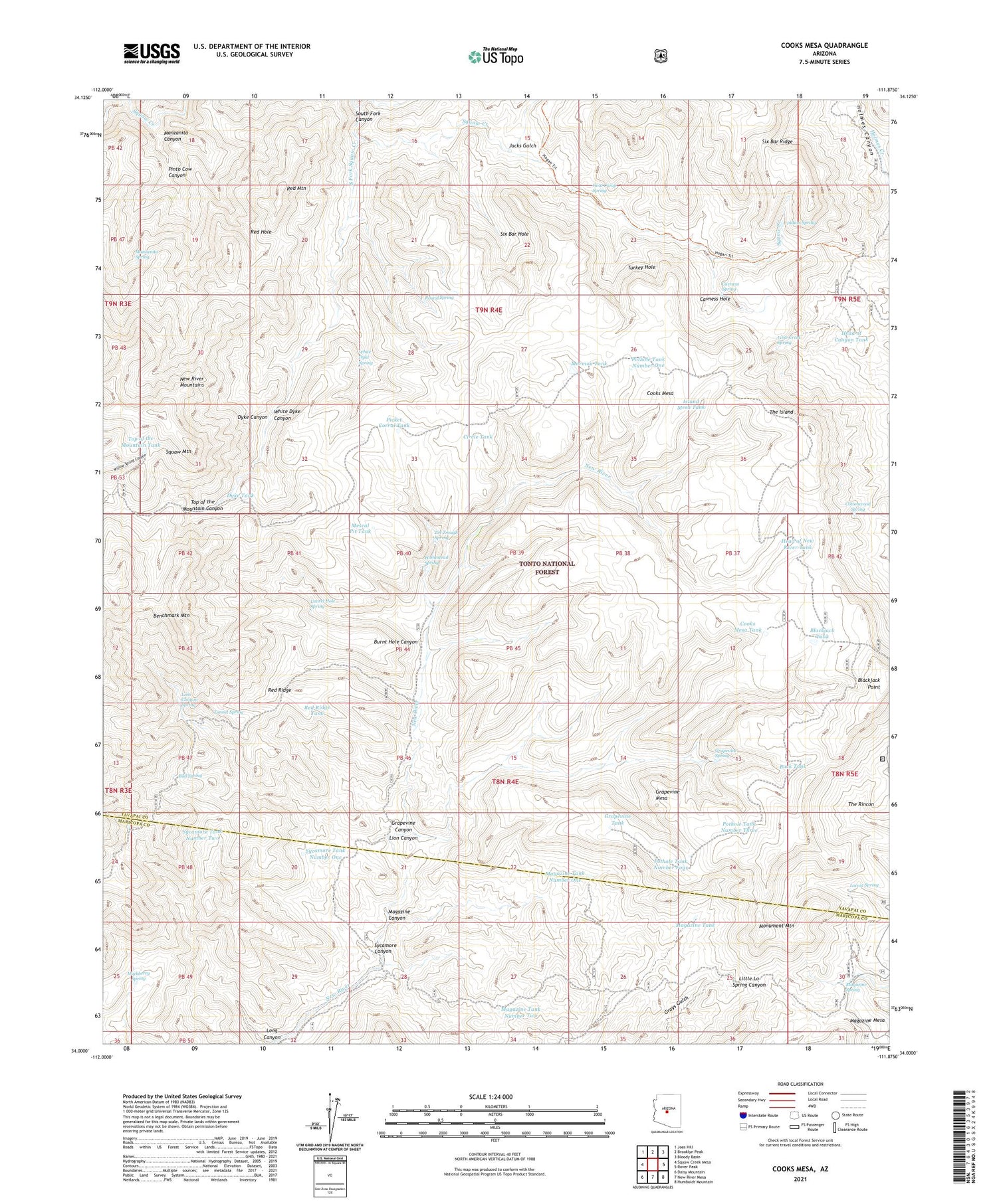 Cooks Mesa Arizona US Topo Map Image