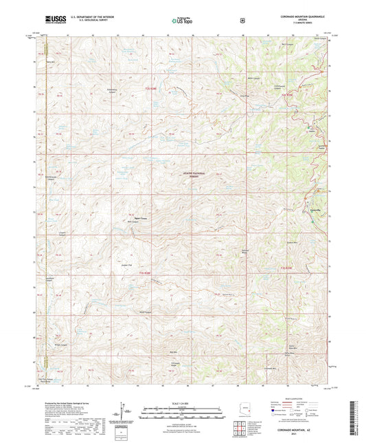 Coronado Mountain Arizona US Topo Map Image