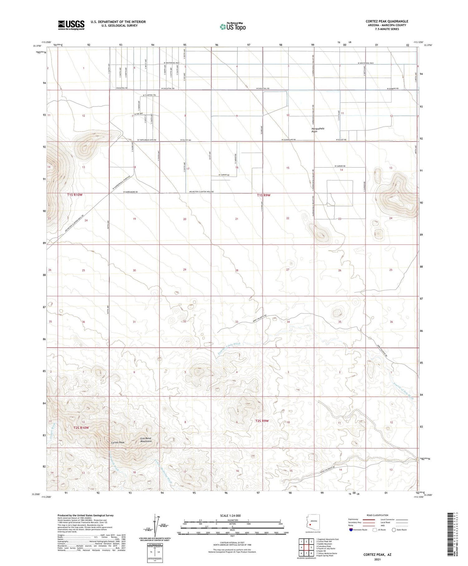 Cortez Peak Arizona US Topo Map Image