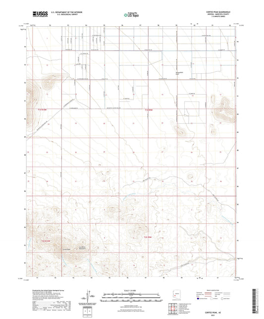 Cortez Peak Arizona US Topo Map Image