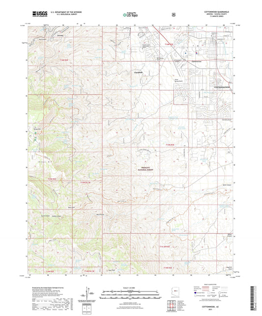 Cottonwood Arizona US Topo Map Image