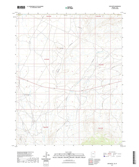Cow Butte Arizona US Topo Map Image