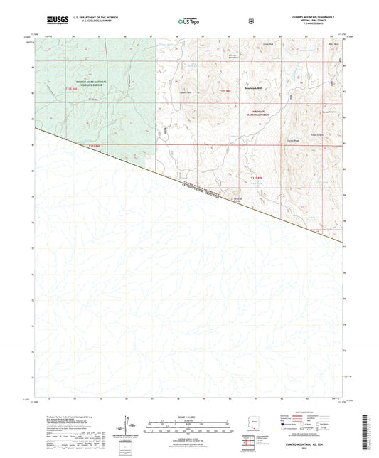 Cumero Mountain Arizona US Topo Map Image