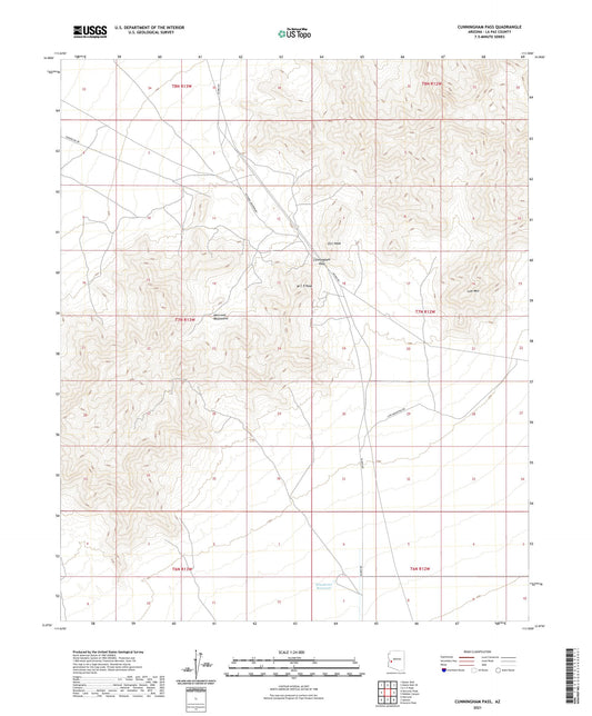 Cunningham Pass Arizona US Topo Map Image