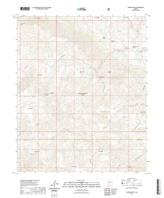 Cypress Butte Arizona US Topo Map Image