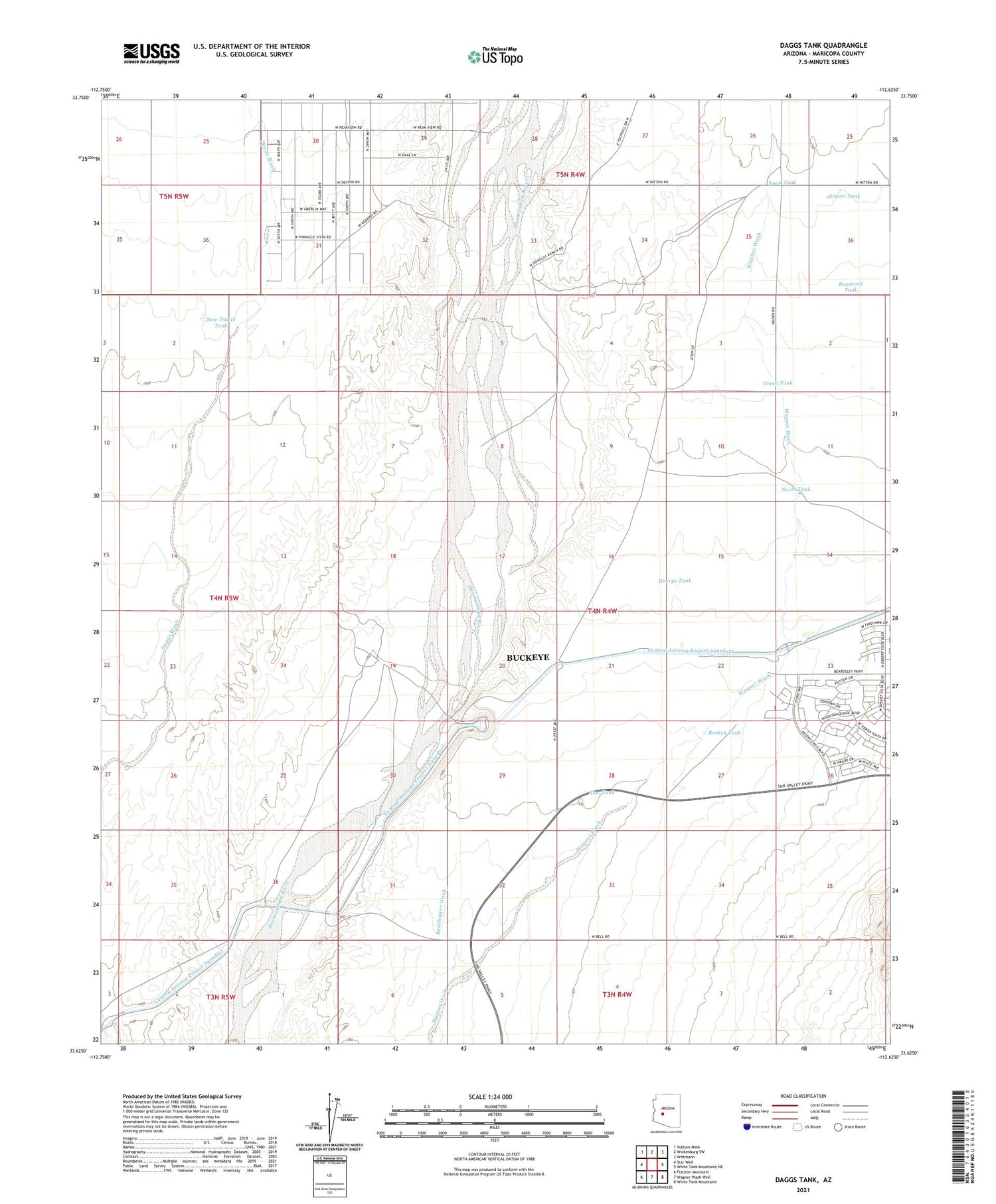 Daggs Tank Arizona US Topo Map Image