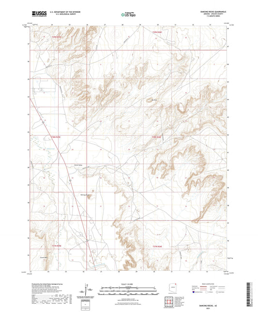 Dancing Rocks Arizona US Topo Map Image