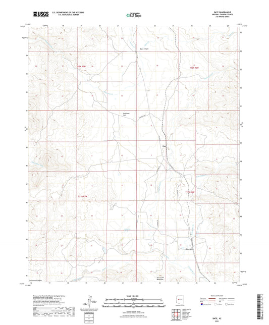 Date Arizona US Topo Map Image