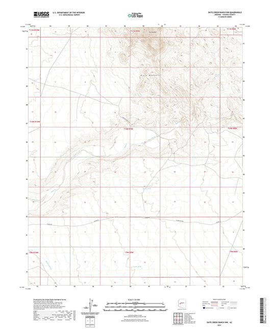 Date Creek Ranch NW Arizona US Topo Map Image