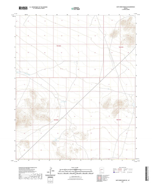 Date Creek Ranch SE Arizona US Topo Map Image