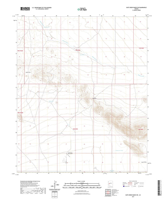 Date Creek Ranch SW Arizona US Topo Map Image