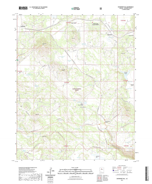 Davenport Hill Arizona US Topo Map Image