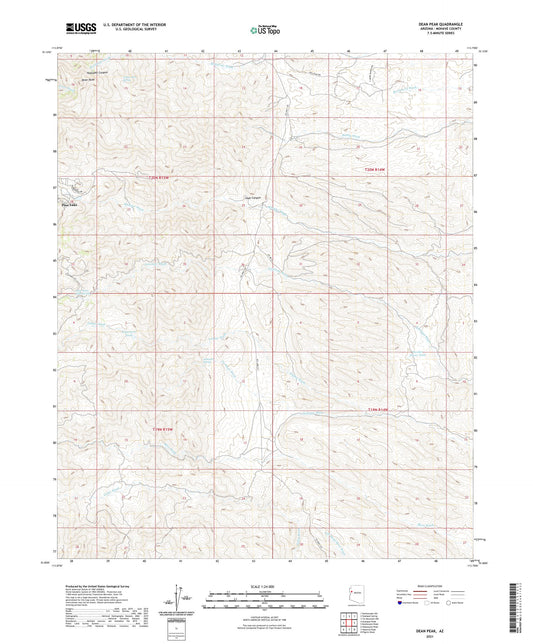 Dean Peak Arizona US Topo Map Image