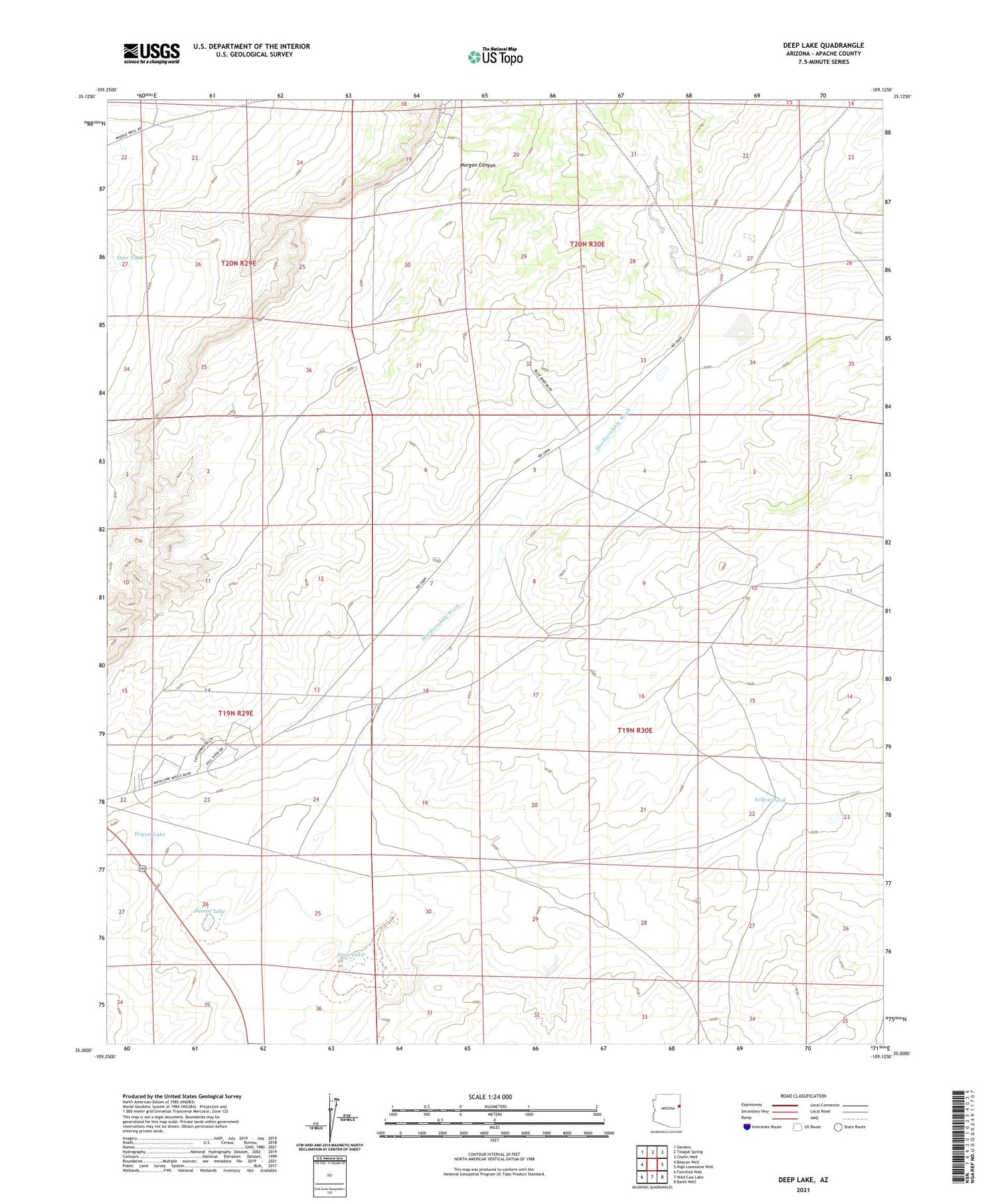 Deep Lake Arizona US Topo Map Image