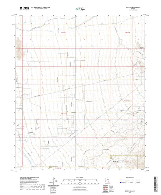Desert Peak Arizona US Topo Map Image