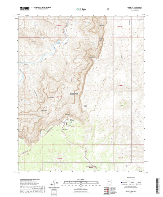 Desert View Arizona US Topo Map Image