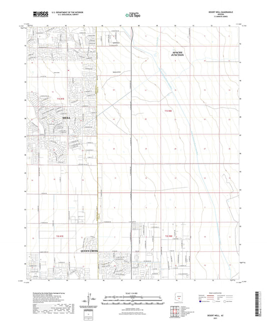 Desert Well Arizona US Topo Map Image