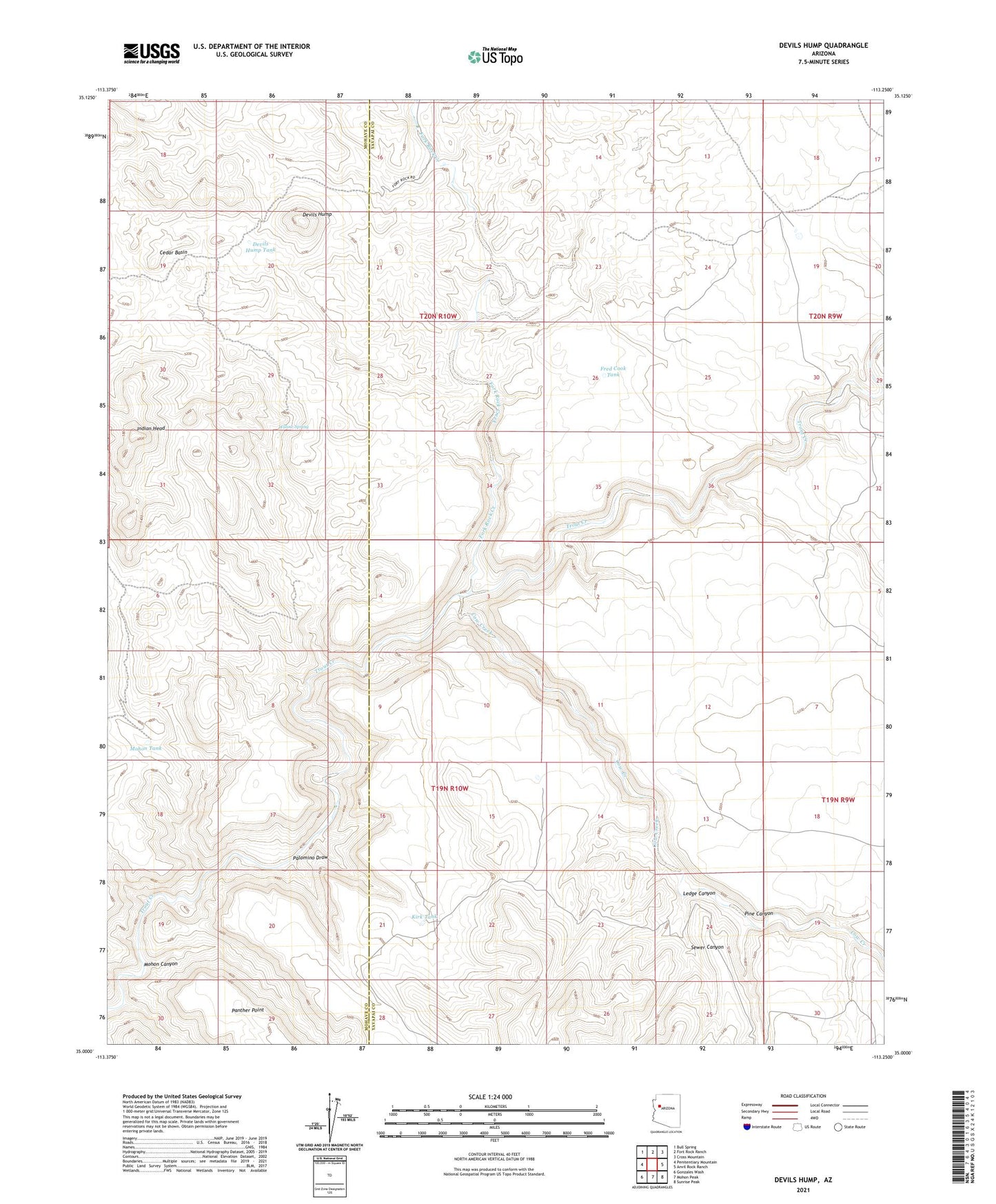 Devils Hump Arizona US Topo Map Image