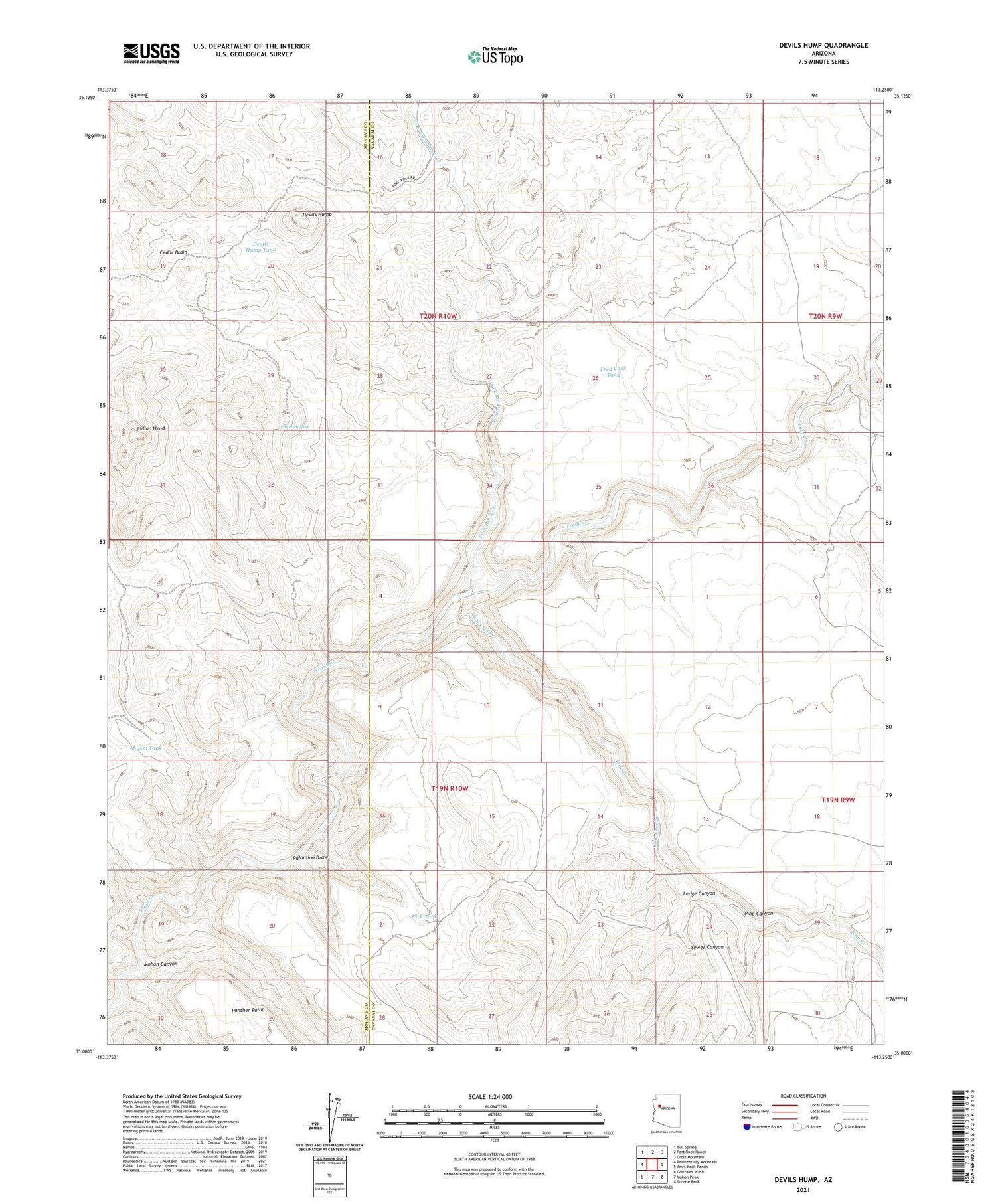 Devils Hump Arizona US Topo Map Image