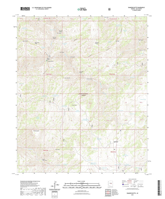 Diamond Butte Arizona US Topo Map Image