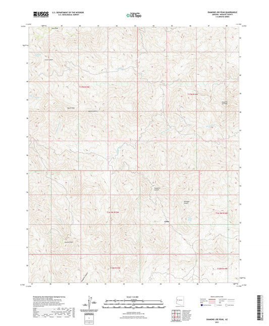 Diamond Joe Peak Arizona US Topo Map Image