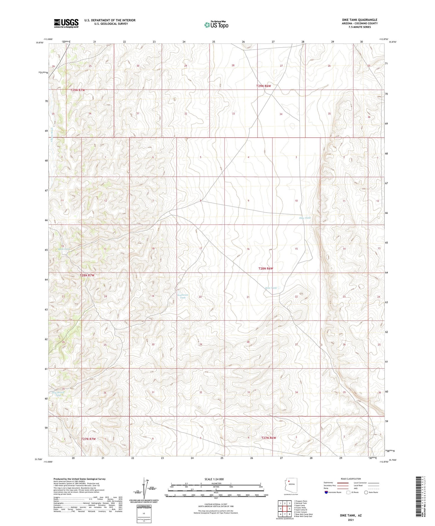 Dike Tank Arizona US Topo Map Image