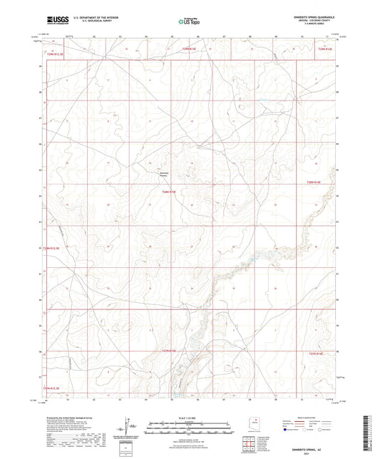 Dinnebito Spring Arizona US Topo Map Image
