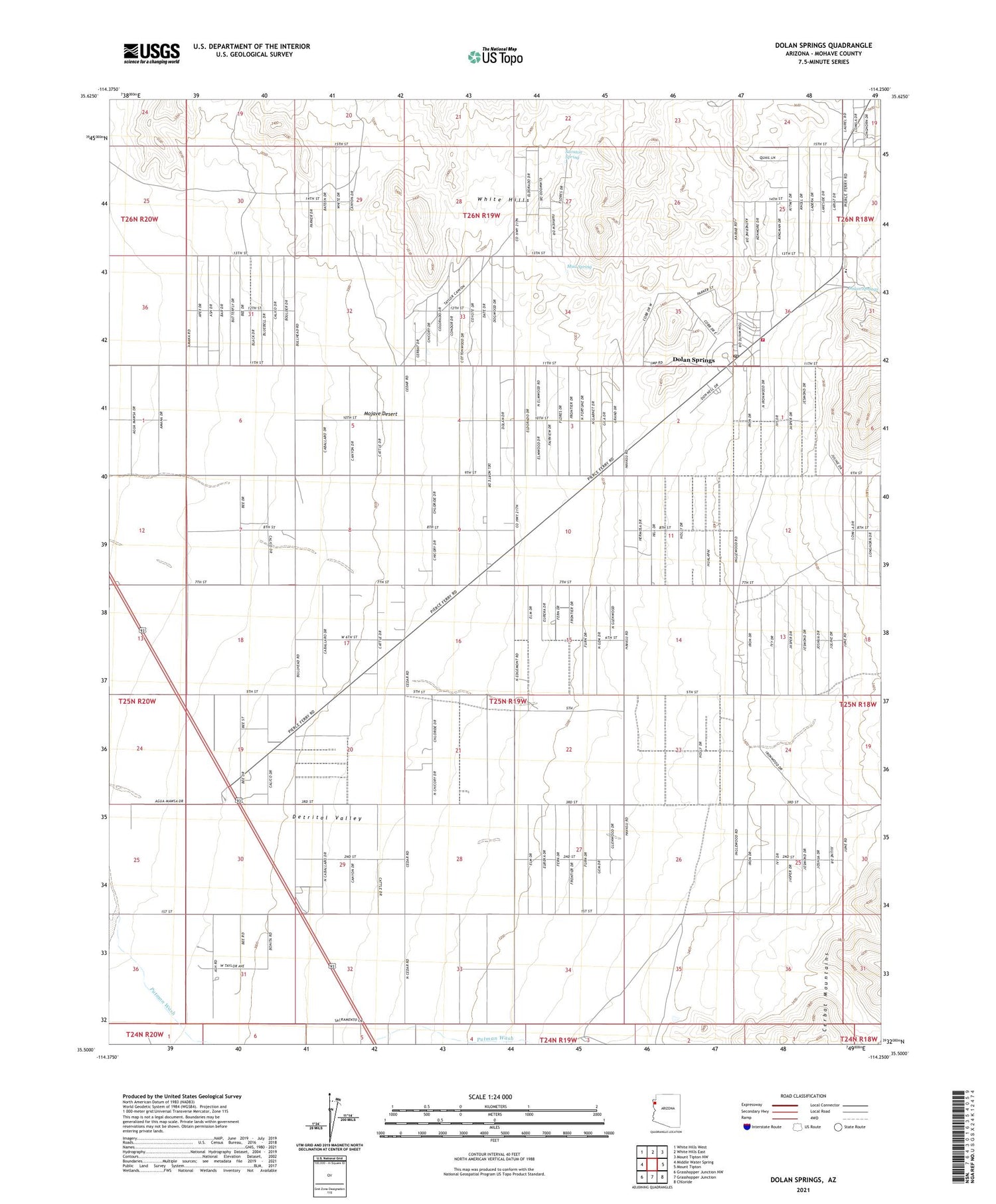 Dolan Springs Arizona US Topo Map Image