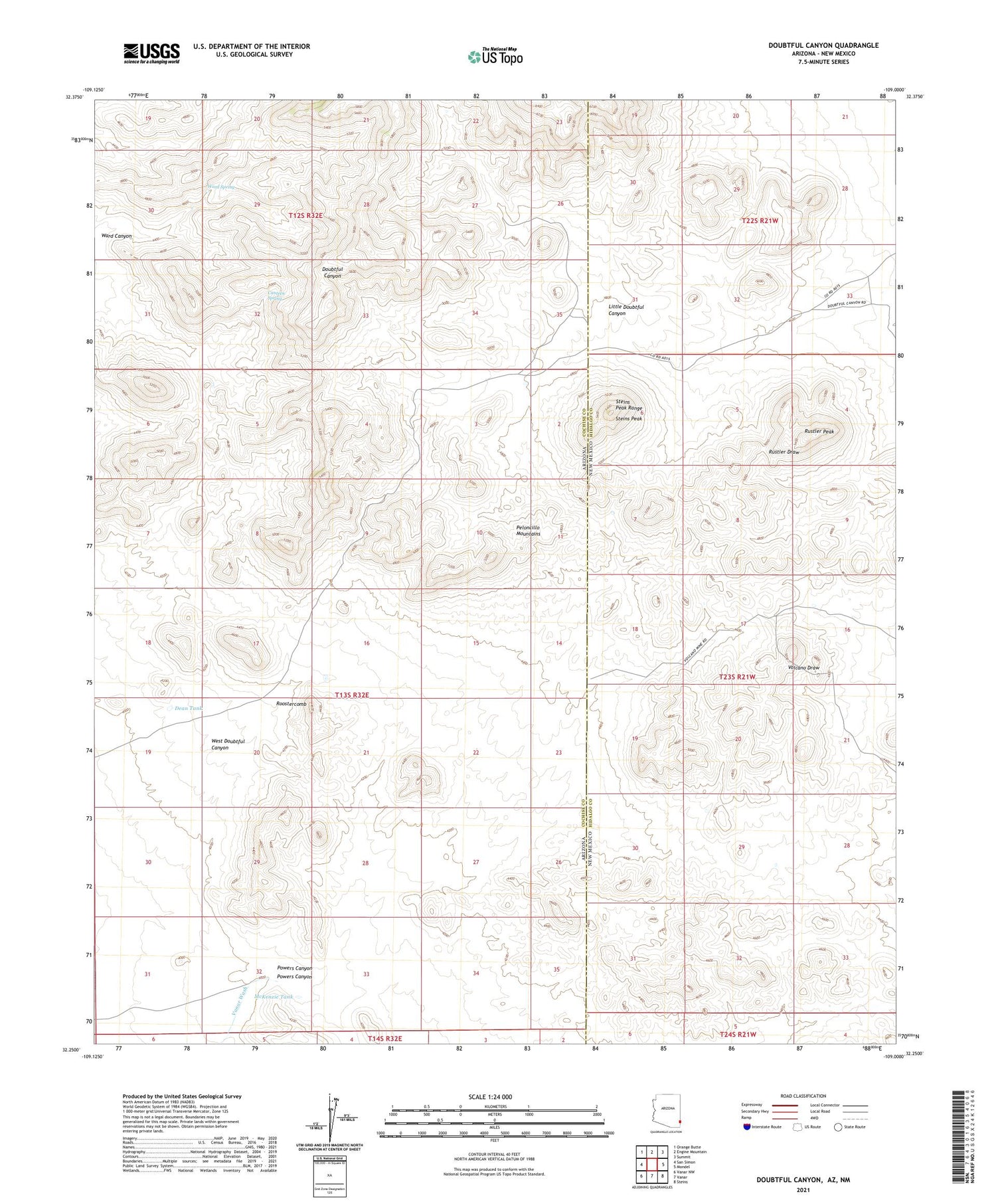 Doubtful Canyon Arizona US Topo Map Image