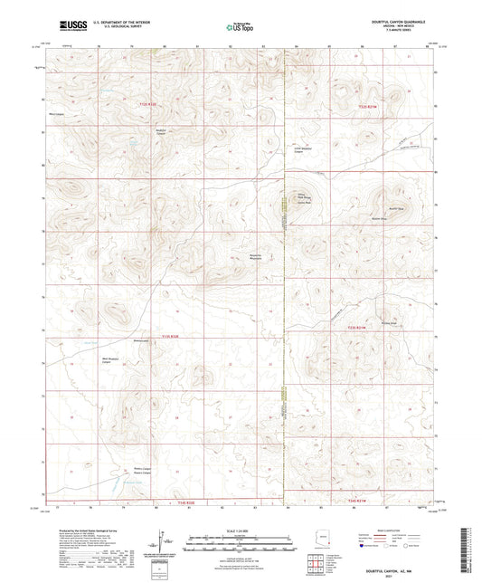 Doubtful Canyon Arizona US Topo Map Image