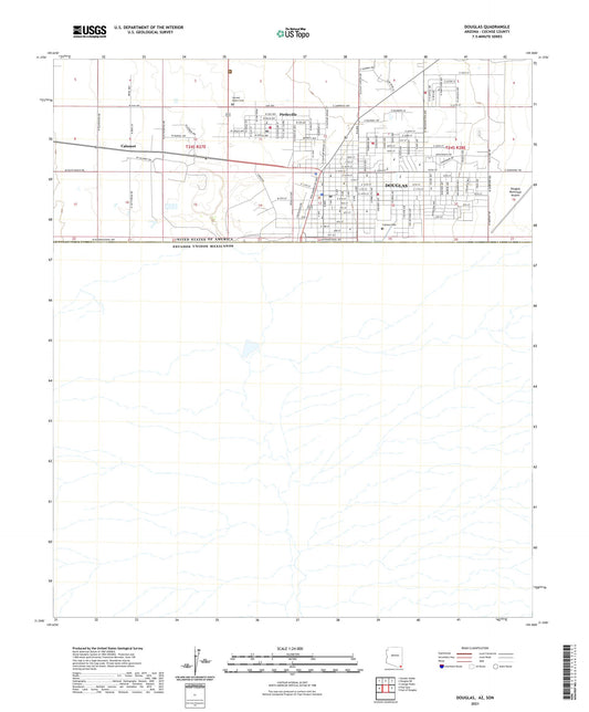 Douglas Arizona US Topo Map Image