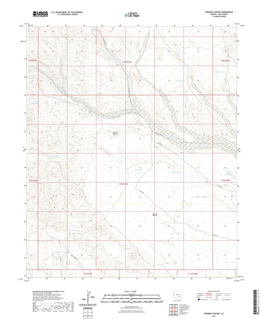 Dourine Canyon Arizona US Topo Map Image