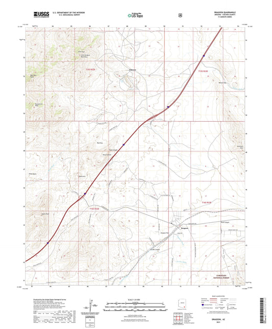 Dragoon Arizona US Topo Map Image