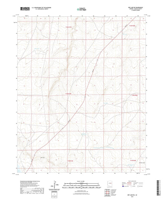 Dry Lake NE Arizona US Topo Map Image