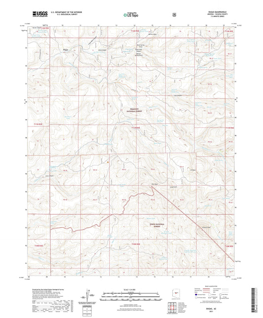 Dugas Arizona US Topo Map Image