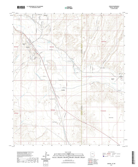 Duncan Arizona US Topo Map Image